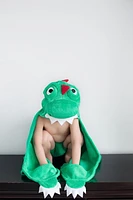 ZOOCCHINI - Toddler, Kids Plush Terry Hooded Bath Towel - Swim Towel - Devin the Dinosaur