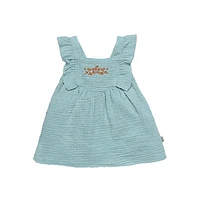 modern moments™ by Gerber® - Ensemble 2 pièces robe à manches volantées + couvre-couche - Bleu sarcelle Tailles : 0 à 24 mois