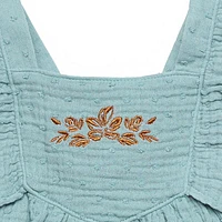 modern moments™ by Gerber® - Ensemble 2 pièces robe à manches volantées + couvre-couche - Bleu sarcelle Tailles : 0 à 24 mois