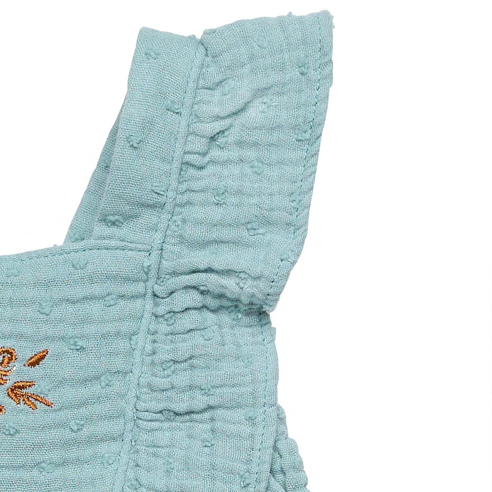 modern moments™ by Gerber® - Ensemble 2 pièces robe à manches volantées + couvre-couche - Bleu sarcelle Tailles : 0 à 24 mois