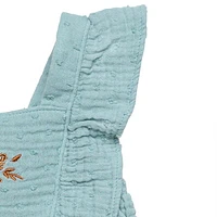 modern moments™ by Gerber® - Ensemble 2 pièces robe à manches volantées + couvre-couche - Bleu sarcelle Tailles : 0 à 24 mois