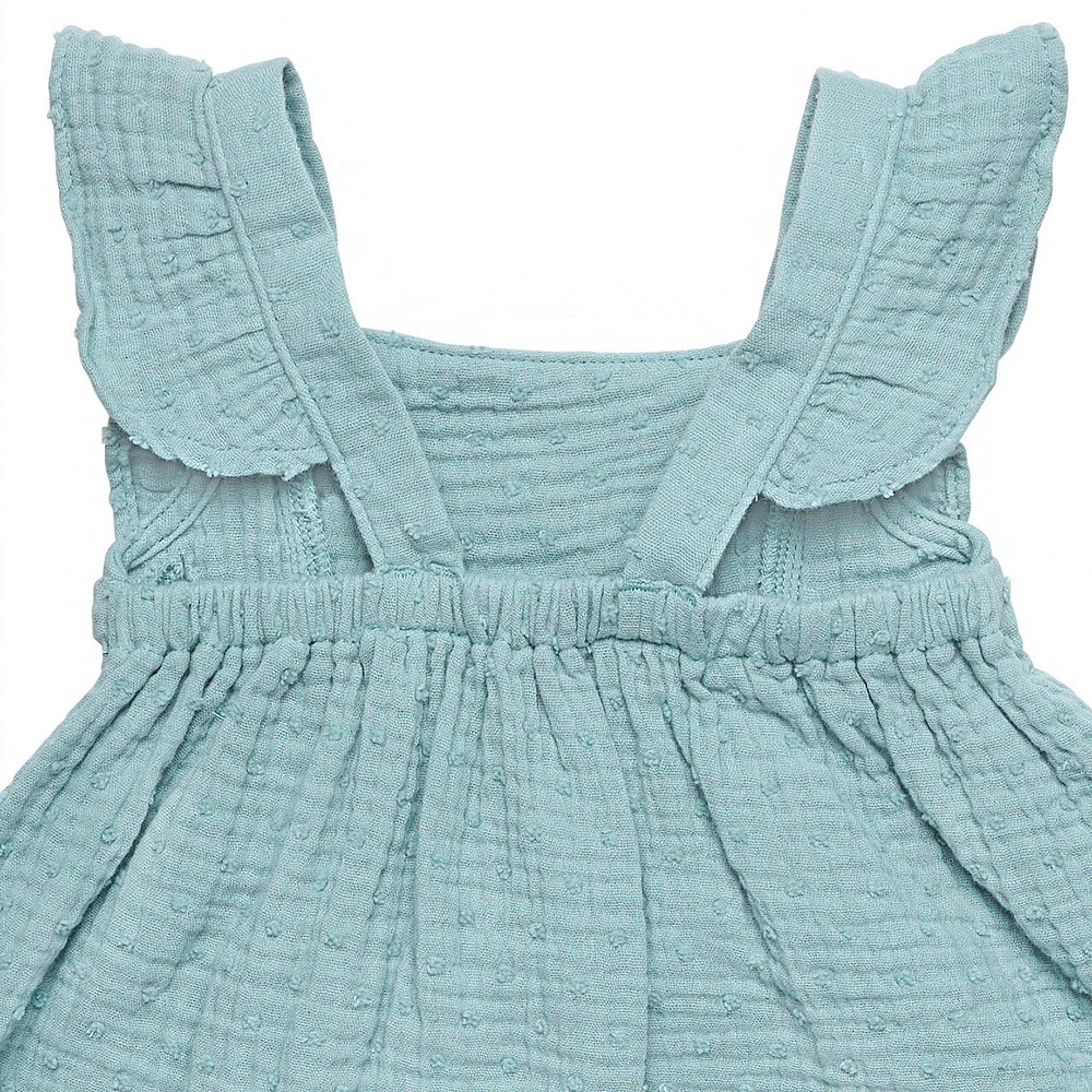 modern moments™ by Gerber® - Ensemble 2 pièces robe à manches volantées + couvre-couche - Bleu sarcelle Tailles : 0 à 24 mois
