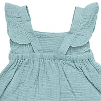 modern moments™ by Gerber® - Ensemble 2 pièces robe à manches volantées + couvre-couche - Bleu sarcelle Tailles : 0 à 24 mois