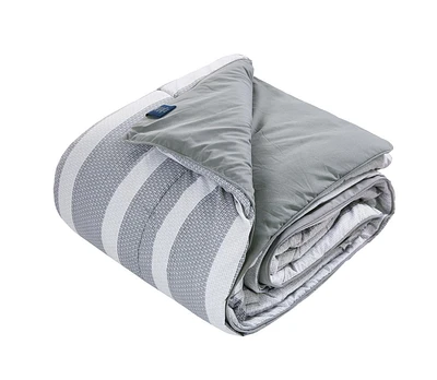 Chaps Solid Silky Soft Flannel Fleece Regular Blanket Grey King, Cozy Grey King Regular Blanket