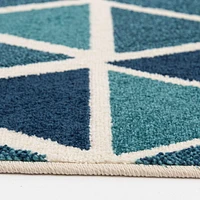 Tropiana Cream and Turquoise Blue Woven Area Rug