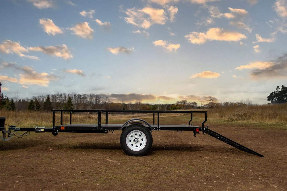 DK2 6 ft. x 10 ft. Single Axle Open Rail Utility Trailer (Trailer Jack Included)