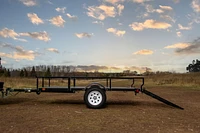 DK2 6 ft. x 10 ft. Single Axle Open Rail Utility Trailer (Trailer Jack Included)