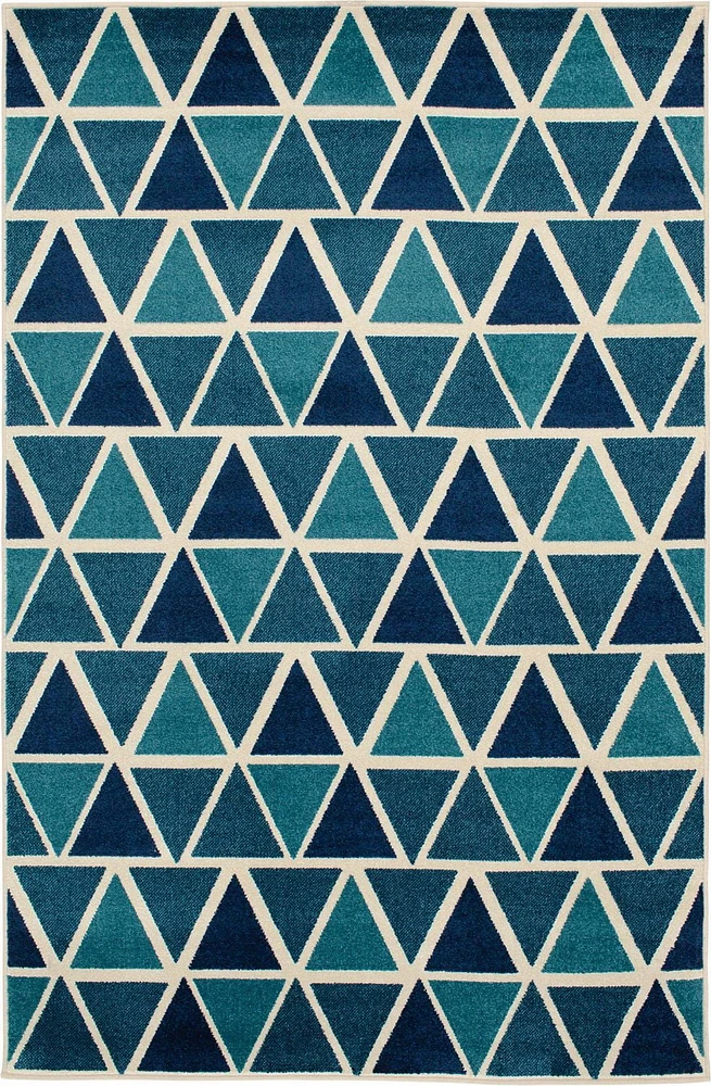 Tropiana Cream and Turquoise Blue Woven Area Rug