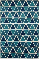 Tropiana Cream and Turquoise Blue Woven Area Rug