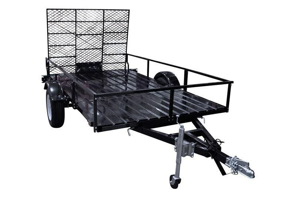 DK2 6 ft. x 10 ft. Single Axle Open Rail Utility Trailer (Trailer Jack Included)