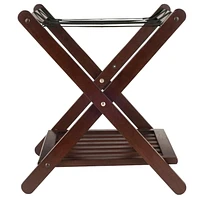 Winsome Remy Luggage Rack with Shelf in cappuccino finish