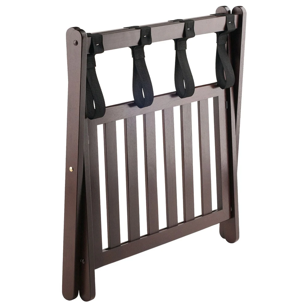 Winsome Remy Luggage Rack with Shelf in cappuccino finish