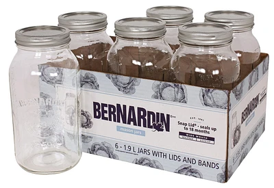 Bernardin Regular Mason Jar Widemouth Lid – 1.9 L, Case of 6