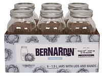 Bernardin Regular Mason Jar Widemouth Lid – 1.9 L, Case of 6