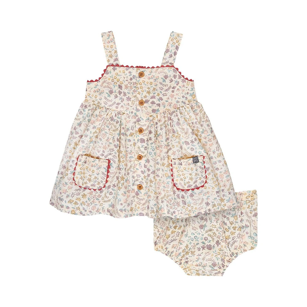 modern moments™ by Gerber® - Ensemble 2 pièces robe + couvre-couche - Beige Floral Tailles : 0 à 24 mois