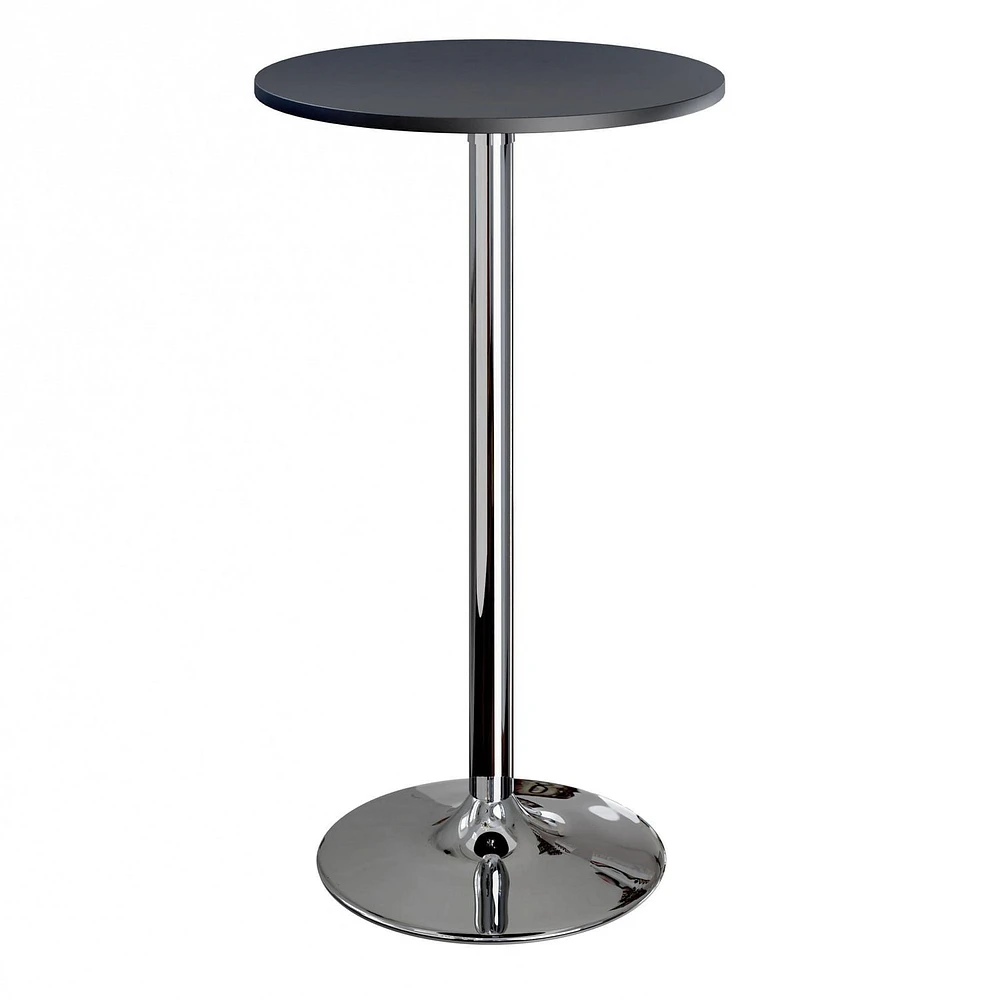 Summit 3-Pc Pub Table and Swivel Stool Set, Black & Chrome - 93362