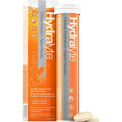 Comprimés effervescents d’électrolytes Hydralyte (10 portions) 20 comprimés solubles