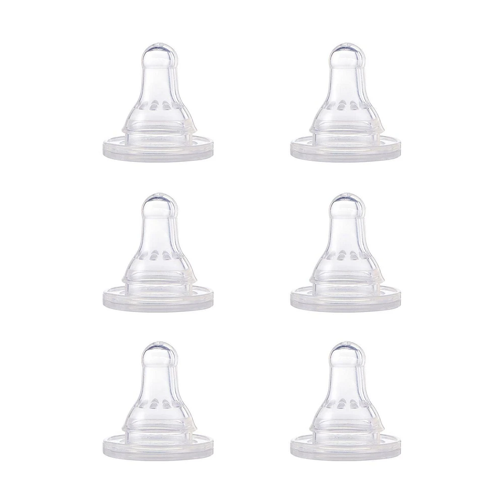 First Essentials by NUK Fast Flow Replacement Bottle Nipples, 6 Pack, 6+ Months