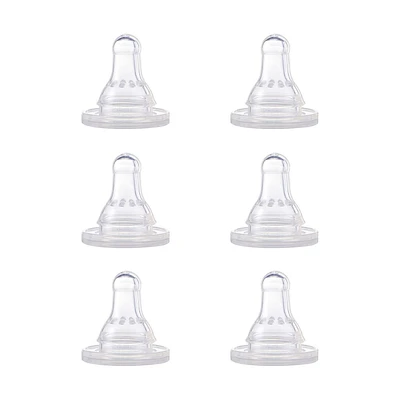 First Essentials by NUK Fast Flow Replacement Bottle Nipples, 6 Pack, 6+ Months