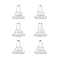 First Essentials by NUK Fast Flow Replacement Bottle Nipples, 6 Pack, 6+ Months