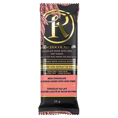 Ross Dark Chocolate 34g w stevia, Ross Dark Chocolate 34g Bar