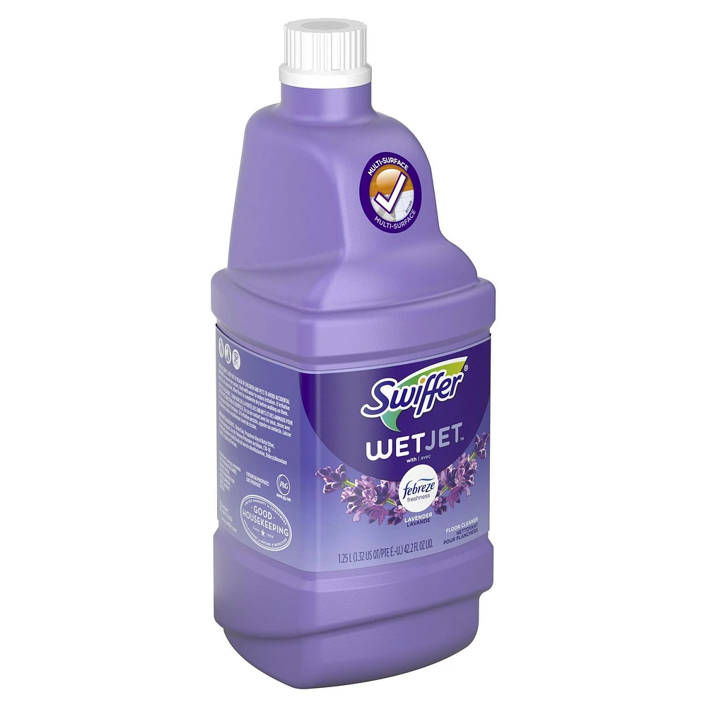 Recharge de nettoyant liquide multi-usages et pour planchers en bois pour balai vaporisateur Swiffer WetJet, Lavande vanillée et réconfort