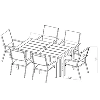 Mainstays Cobble Hill 7-Piece Patio Dining Set - Black