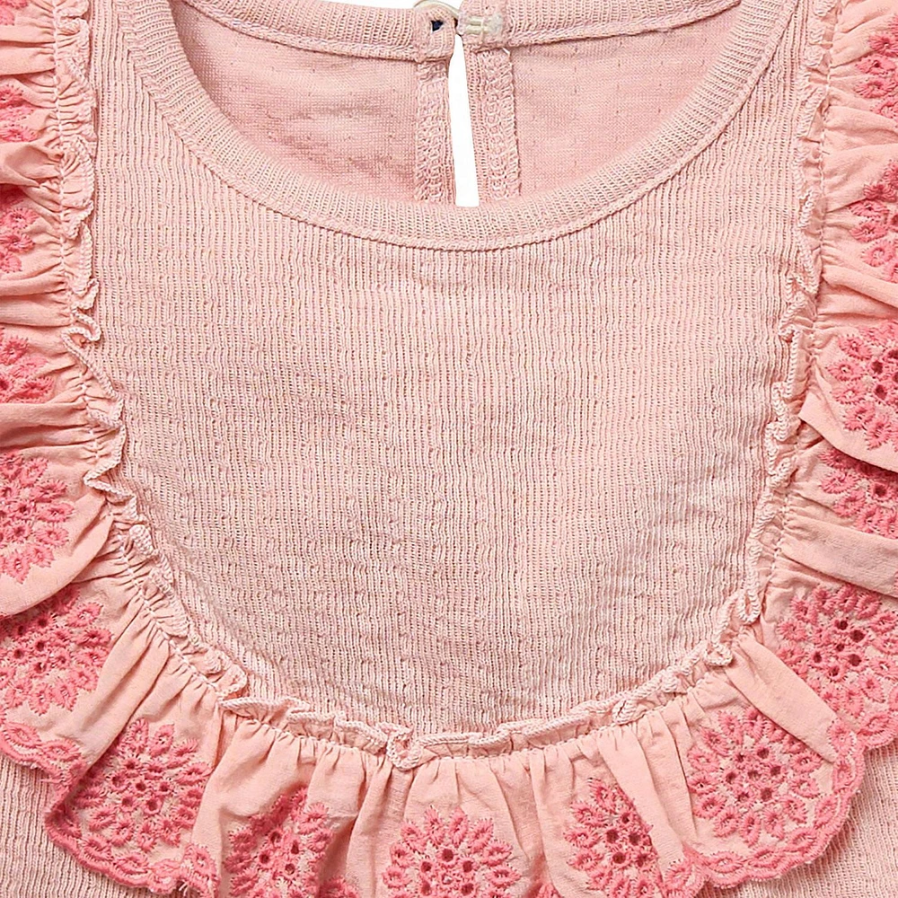 modern moments™ by Gerber®™ - Ensemble haut à volants et short à œillets - Rose Tailles : 12 mois à 5 ans