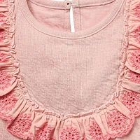 modern moments™ by Gerber®™ - Ensemble haut à volants et short à œillets - Rose Tailles : 12 mois à 5 ans