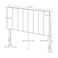 CorLiving Helena Queen Size Panel Tufted Velvet Headboard