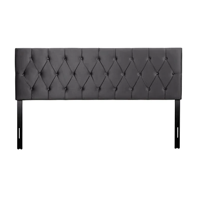 CorLiving Catalina King Size Diamond Tufted Velvet Headboard