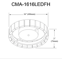 Camila Flush Mount - 16W - Matte Black - Clear Acrylic