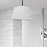 Brynn 1 Light Pendant - Medium - Black Finish - White Shade