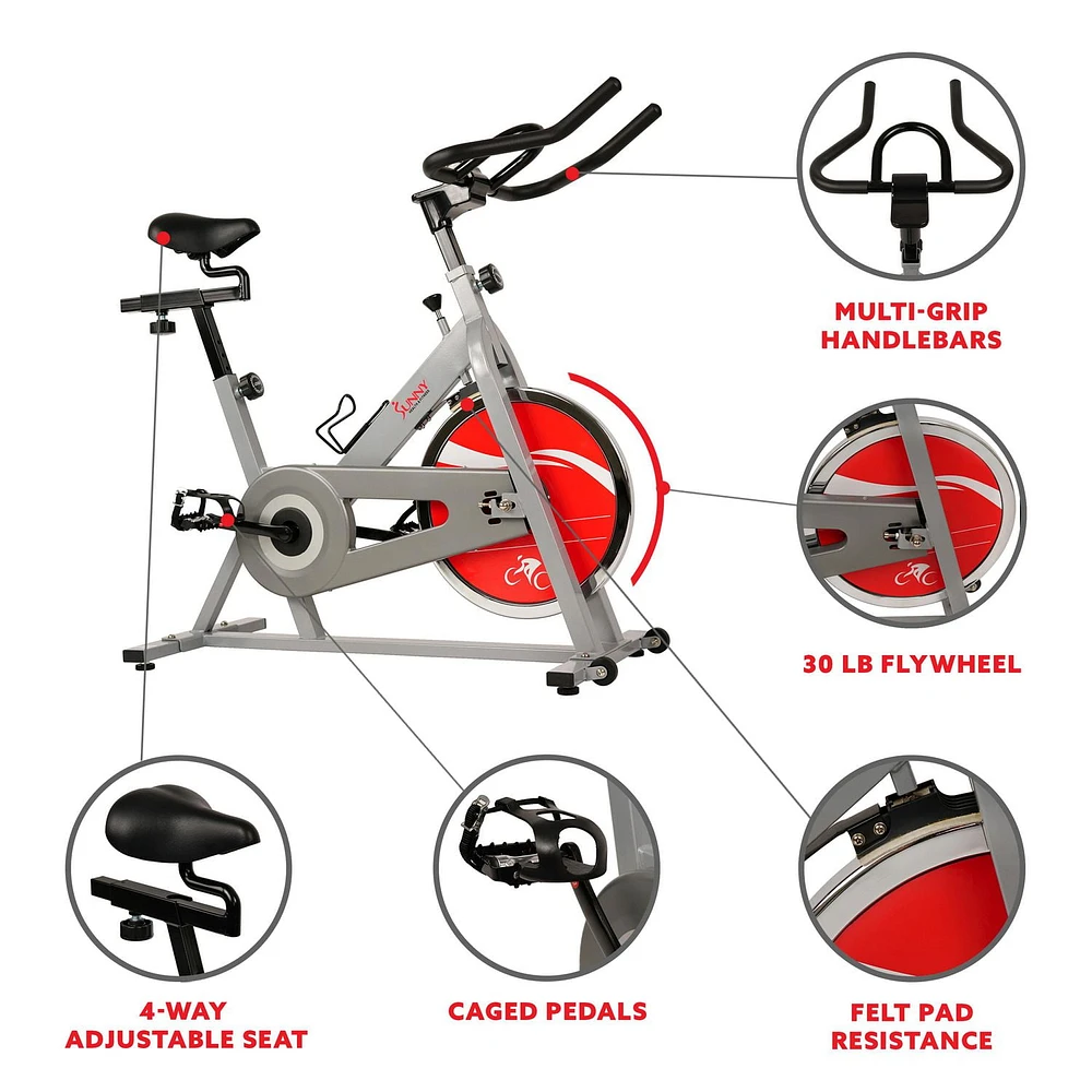 Sunny Health & Fitness SF-B1001S Indoor Cycling Exercise Bike