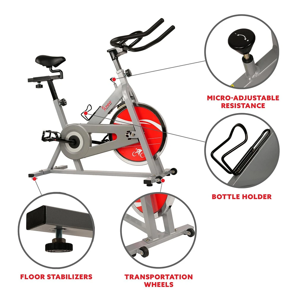 Sunny Health & Fitness SF-B1001S Indoor Cycling Exercise Bike