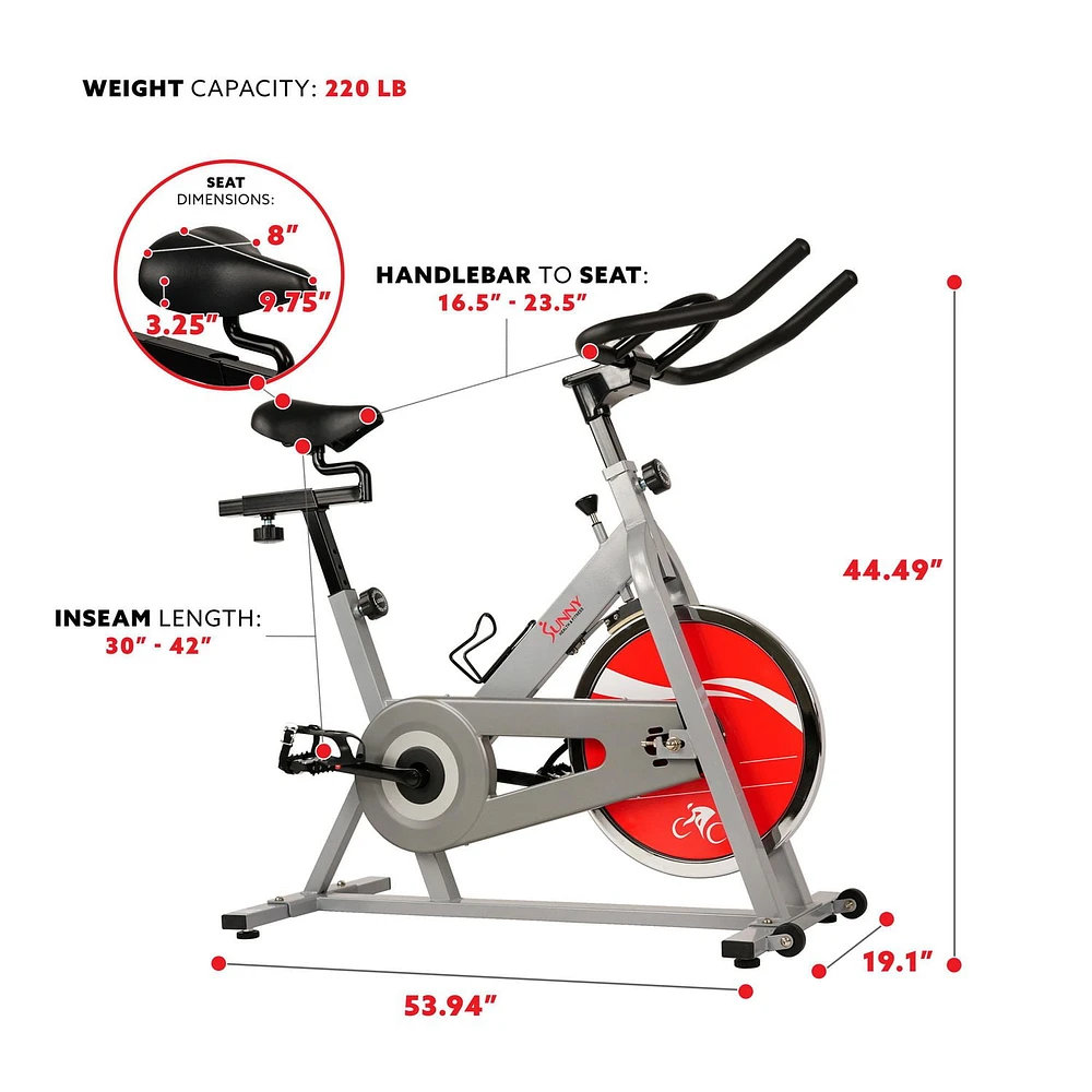 Sunny Health & Fitness SF-B1001S Indoor Cycling Exercise Bike