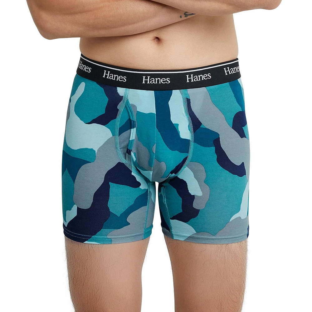 Hanes Originals Men's Boxer Briefs, Stretch, Modern Fit, Cool & Breathable, Pack of 4