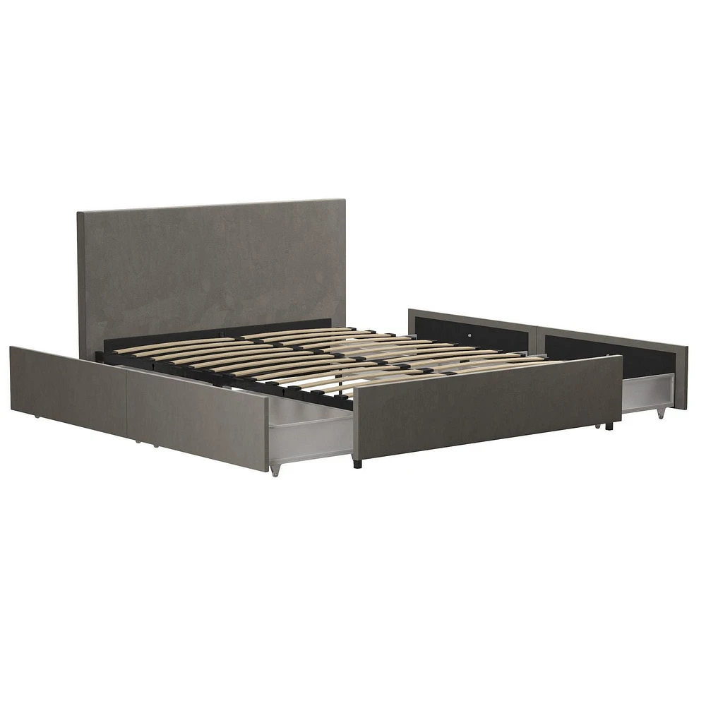 Novogratz Kelly Upholstered Bed with Storage