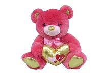 Walmart Private Label Sitting Hot Pink Bear with Heart Plush