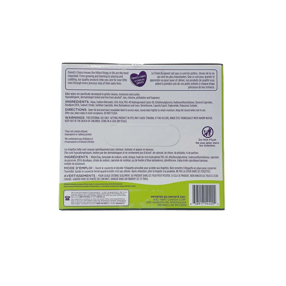 Parent's Choice Sensitive Textured Baby Wipes with Aloe, 400 wipes