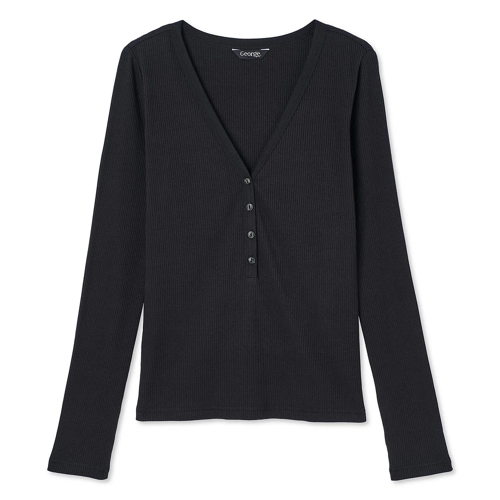 T-shirt henley George pour femmes Tailles TP–TTG