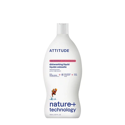 ATTITUDE nature+ technology, Liquide Vaisselle, Pamplemousse Rose, 700 mL