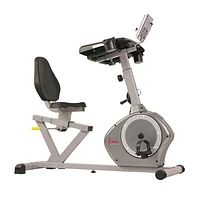 Sunny Health & Fitness Magnetic Recumbent Desk Exercise Bike, 350lb High Weight Capacity, Monitor - SF-RBD4703