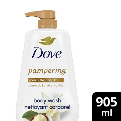 Nettoyant Corporel Dove Beurre de Karité et Vanille, Hydratation 24h pour une Peau Douce comme une Lotion, sans Sulfates ni Parabènes 905 ml Nettoyant Corporel 905ml