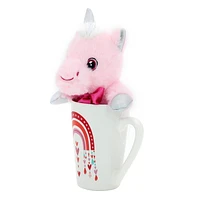 Way to Celebrate Valentine's Day Plush Toy in Latte Mug, Unicorn