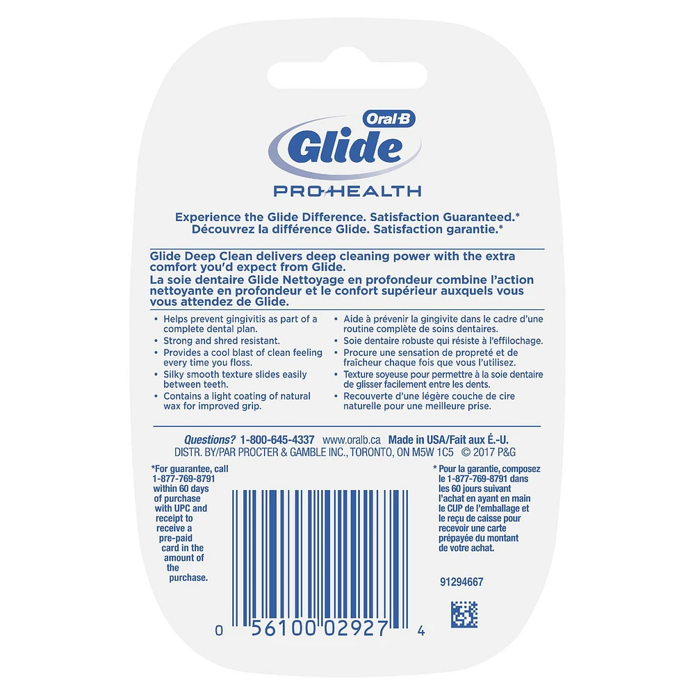 Oral-B Glide Pro-Health Deep Clean Dental Floss, Cool Mint, 40 m