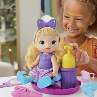 Baby Alive Sudsy Styling Doll, 12-Inch Toy for Kids 3 and Up, Salon Baby Doll Accessories, Bubble Solution, Blonde Hair