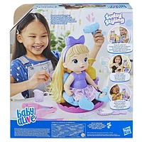 Baby Alive Sudsy Styling Doll, 12-Inch Toy for Kids 3 and Up, Salon Baby Doll Accessories, Bubble Solution, Blonde Hair