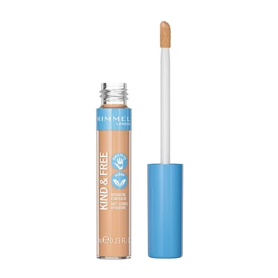 Rimmel Cache-cernes Kind & Free™, avec un complexe antioxydant de vitamines E, B5 et d'aloe vera, fini éclatant, 100% végétalien & Sans Cruauté Correcteur pur