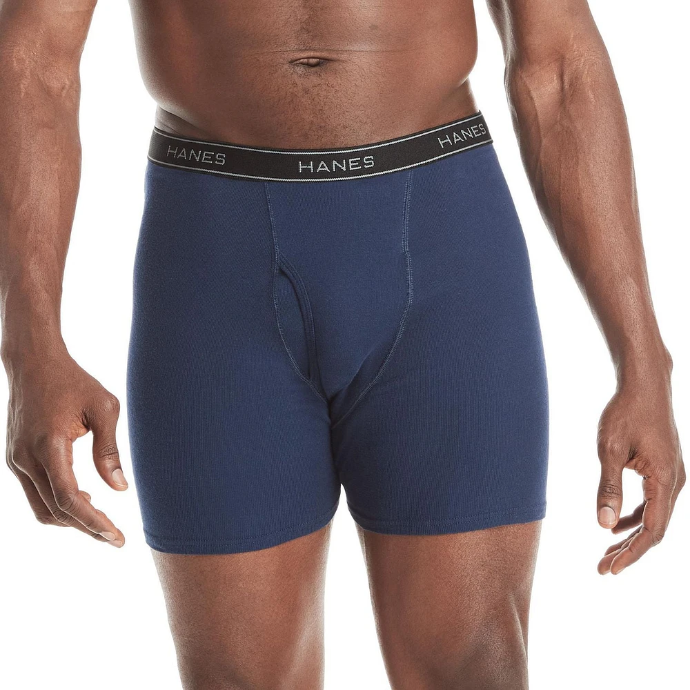 Caleçons boxeurs Hanes Comfortsoft sans étiquette pour hommes, extensibles, coupe moderne, frais et respirants paquet de 4